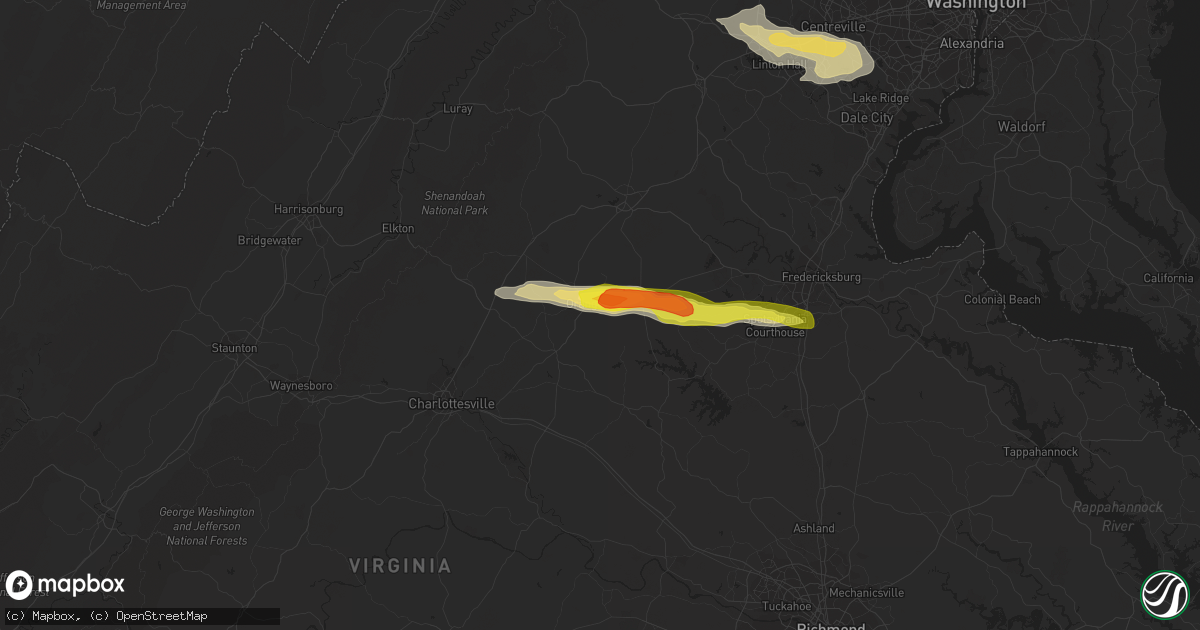 Hail map in Orange, VA on May 30, 2019