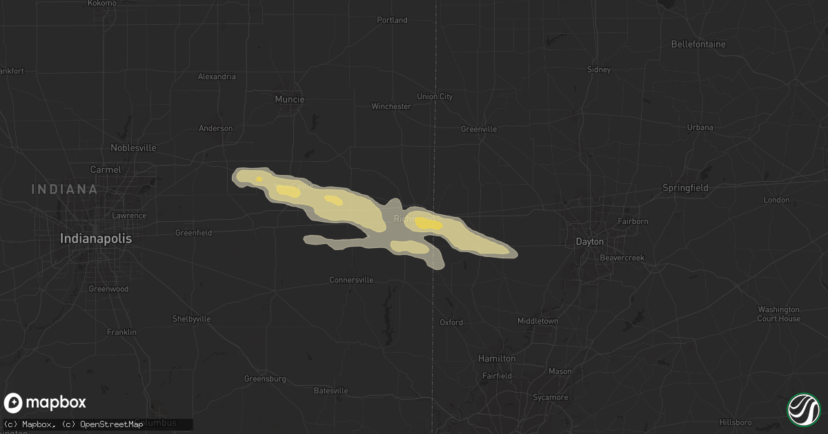 Hail map in Richmond, IN on May 30, 2019