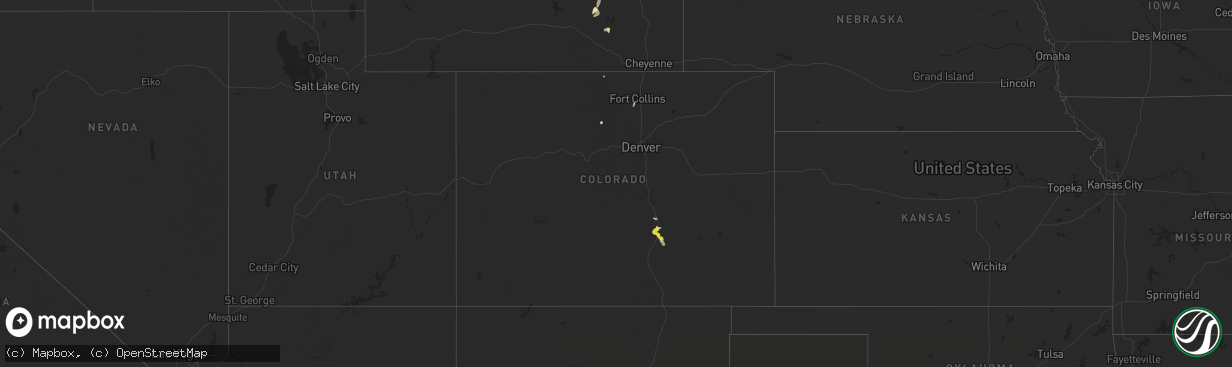 Hail map in Colorado on May 30, 2020