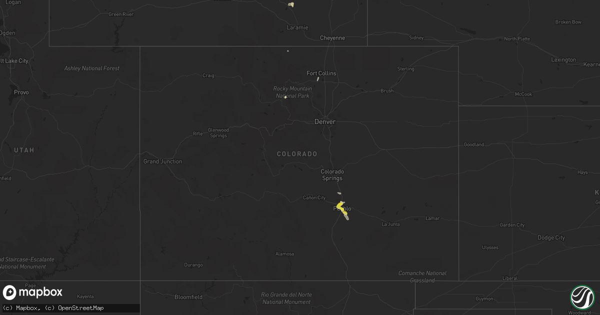Hail map in Colorado on May 30, 2020