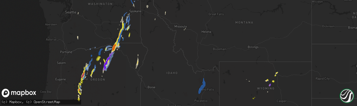 Hail map in Idaho on May 30, 2020