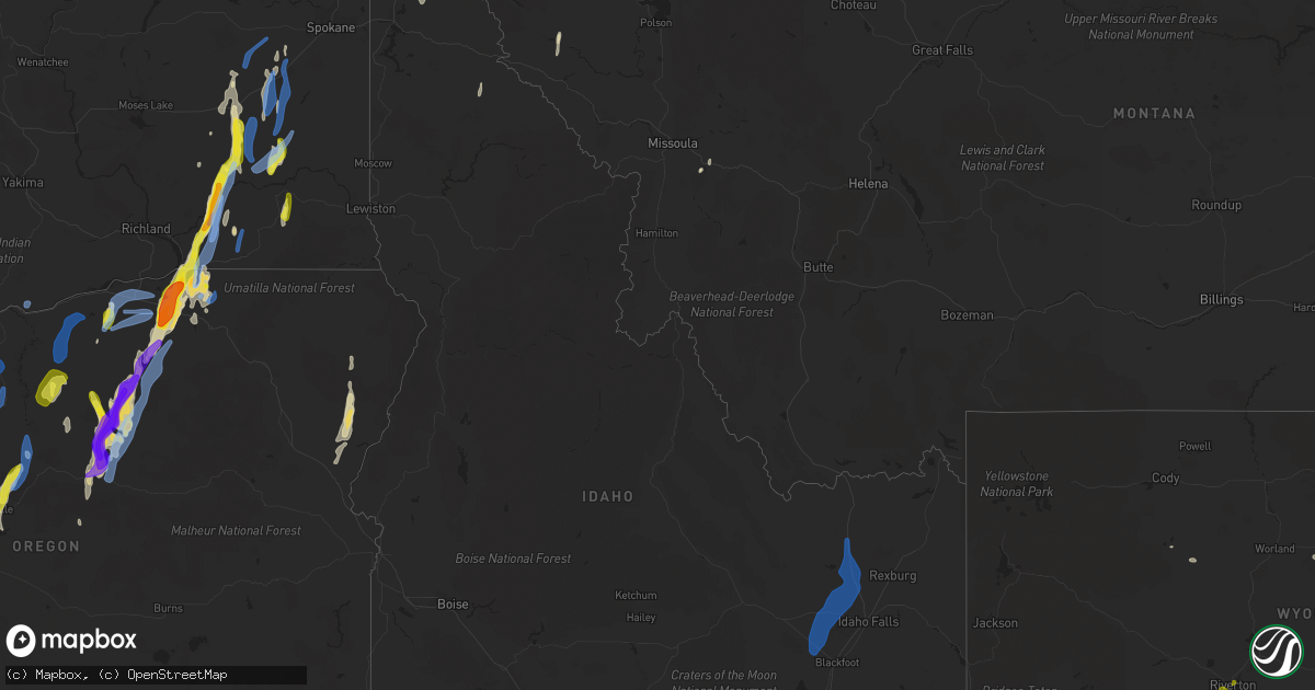 Hail map in Idaho on May 30, 2020