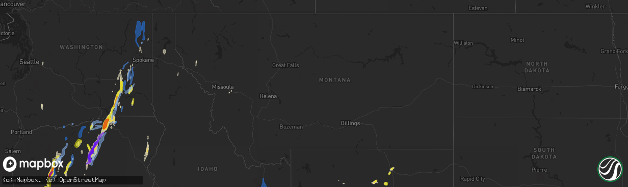 Hail map in Montana on May 30, 2020