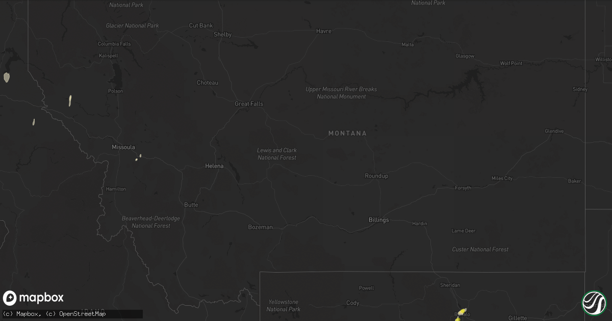 Hail map in Montana on May 30, 2020