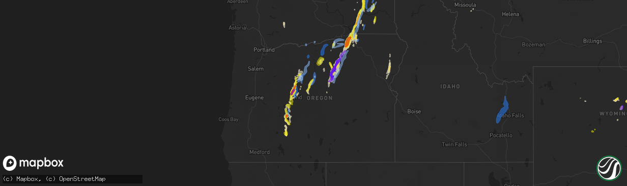 Hail map in Oregon on May 30, 2020