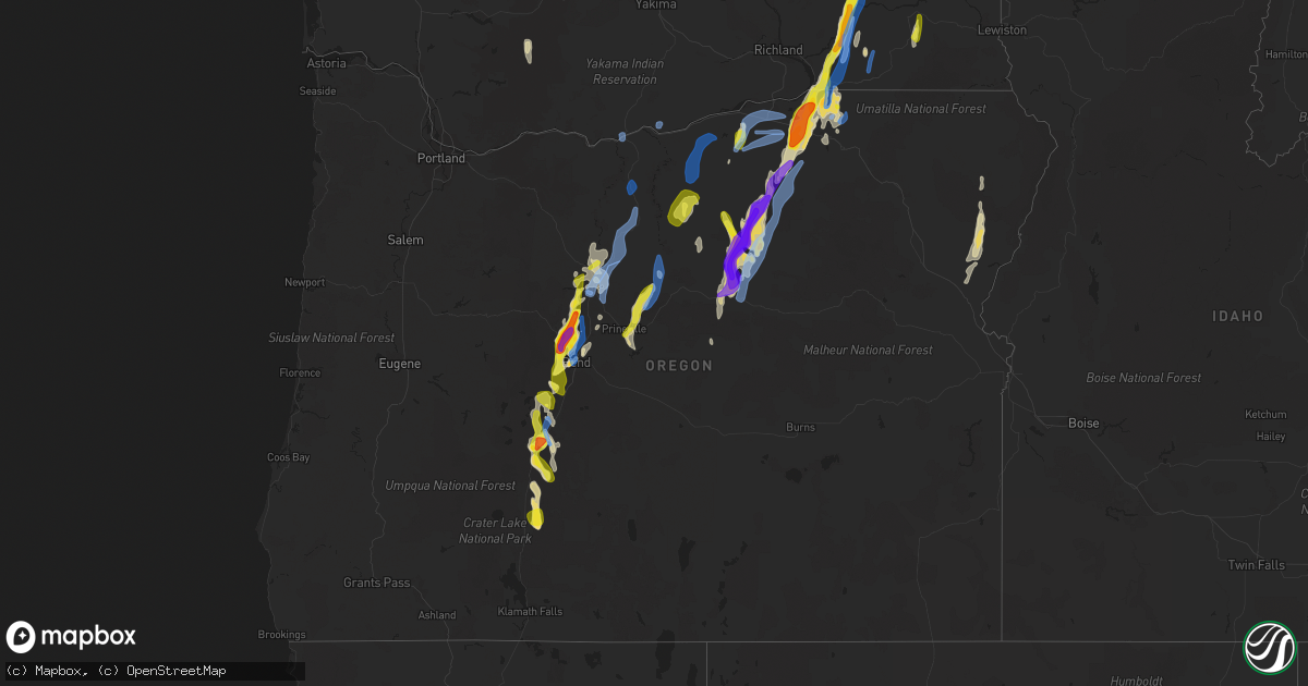 Hail map in Oregon on May 30, 2020