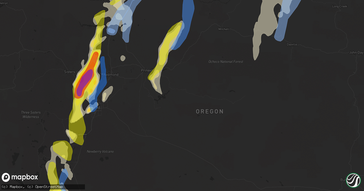 Hail map in Prineville, OR on May 30, 2020