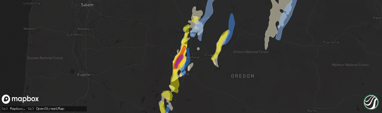 Hail map in Redmond, OR on May 30, 2020