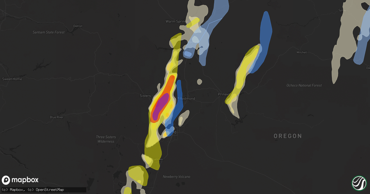 Hail map in Redmond, OR on May 30, 2020