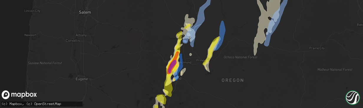 Hail map in Terrebonne, OR on May 30, 2020