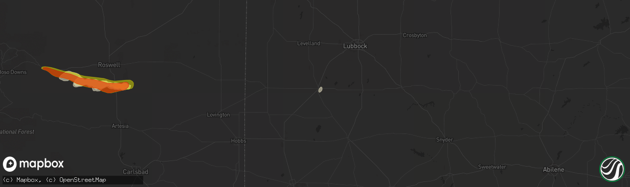 Hail map in Brownfield, TX on May 30, 2021