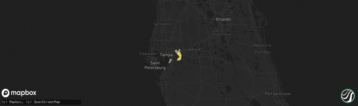 Hail map in Dover, FL on May 30, 2021