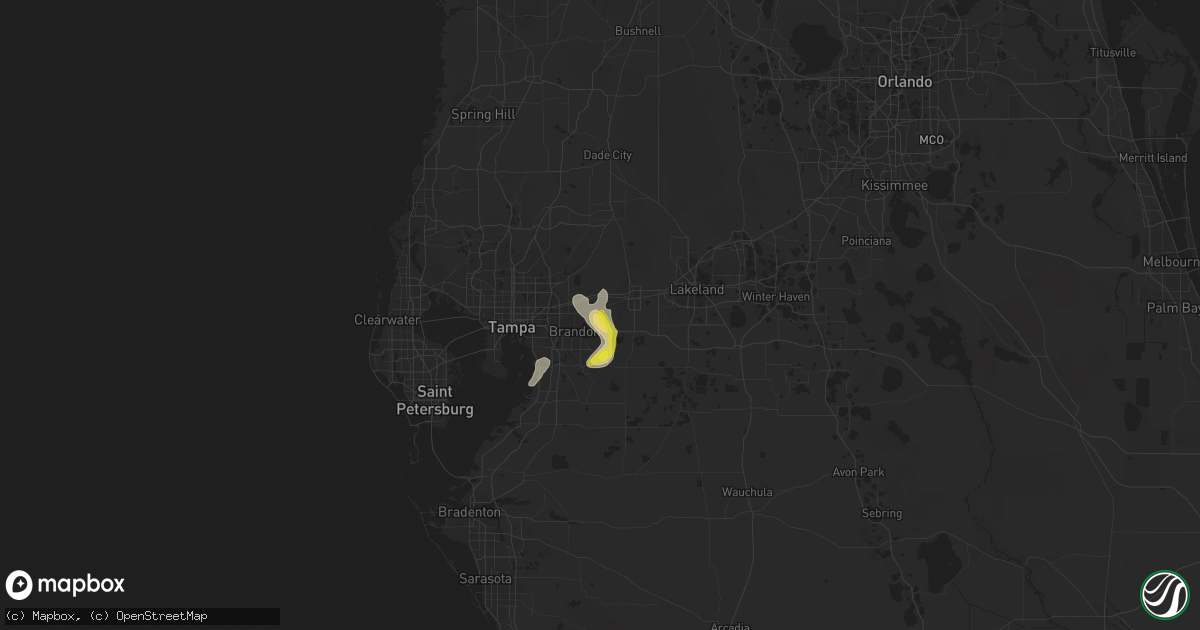 Hail map in Dover, FL on May 30, 2021