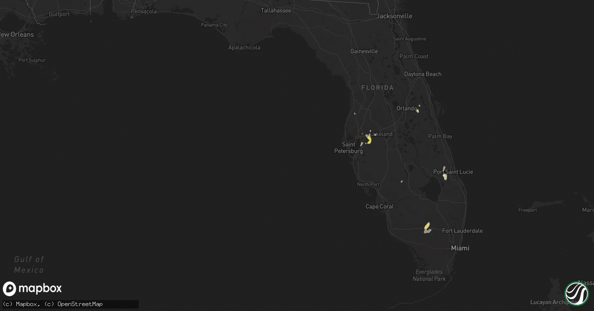 Hail map in Florida on May 30, 2021