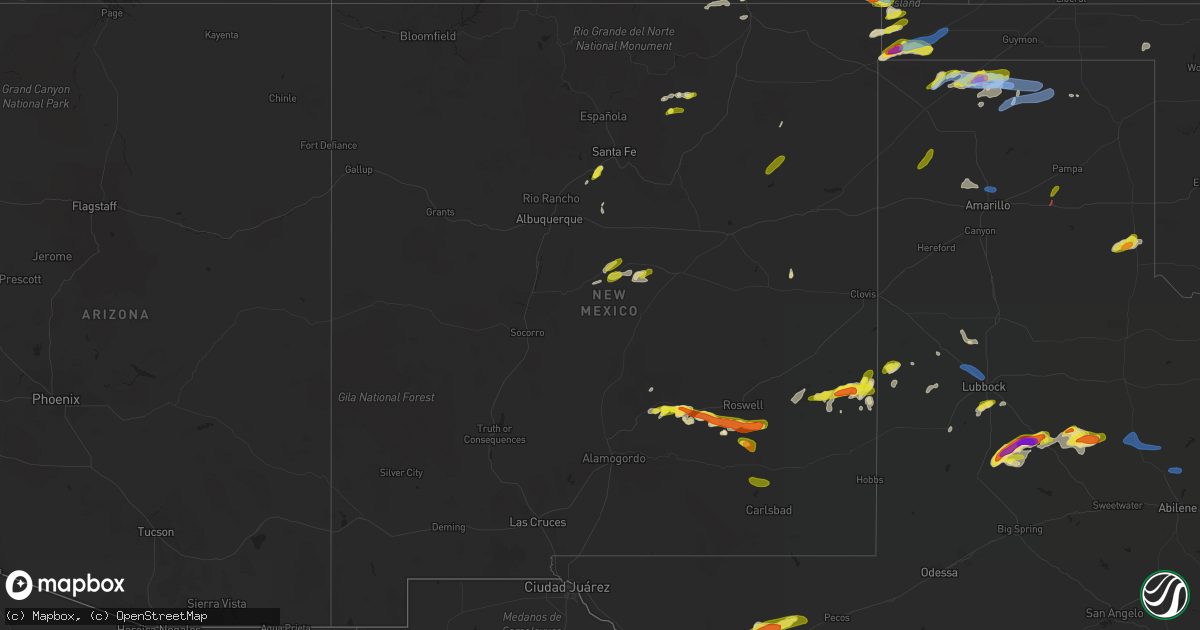 Hail map in New Mexico on May 30, 2021