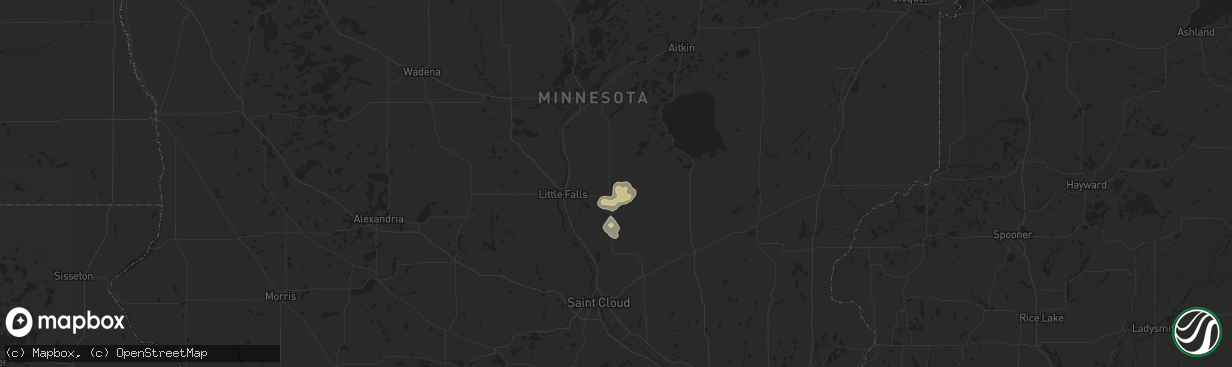 Hail map in Pierz, MN on May 30, 2021