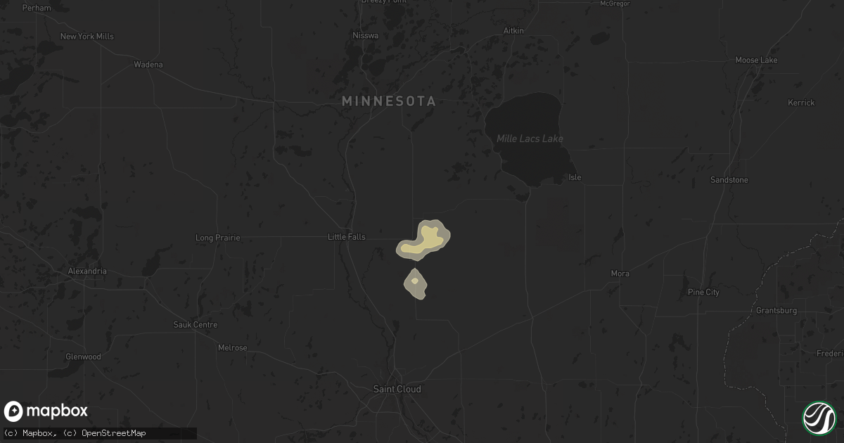 Hail map in Pierz, MN on May 30, 2021