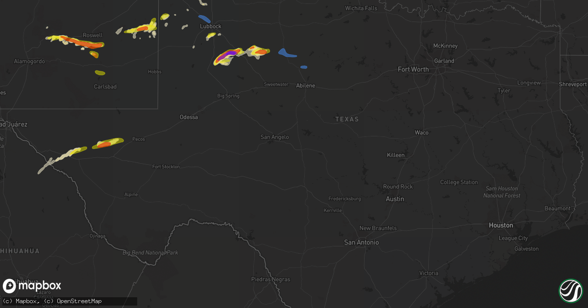 Hail map in Texas on May 30, 2021