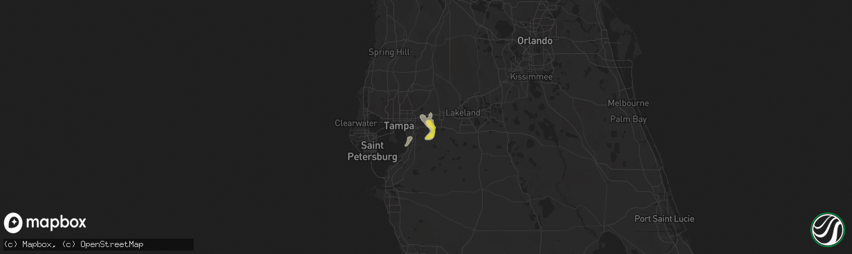 Hail map in Valrico, FL on May 30, 2021