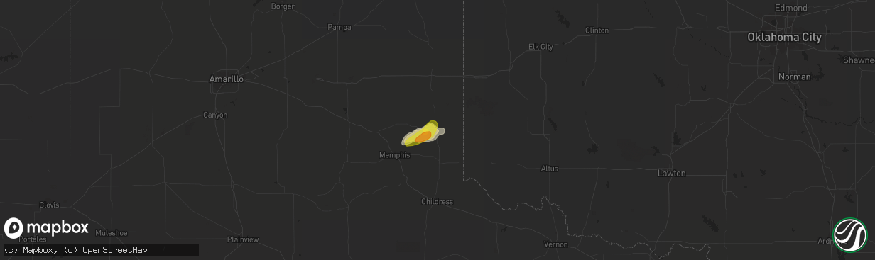 Hail map in Wellington, TX on May 30, 2021