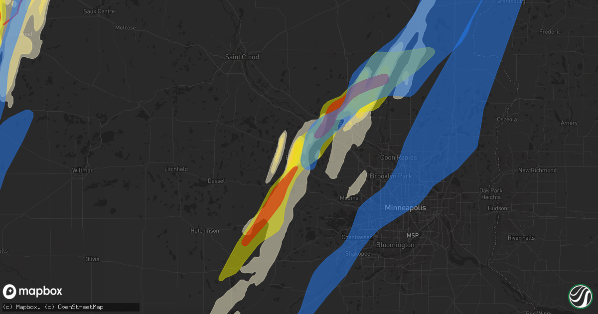 Hail map in Buffalo, MN on May 30, 2022