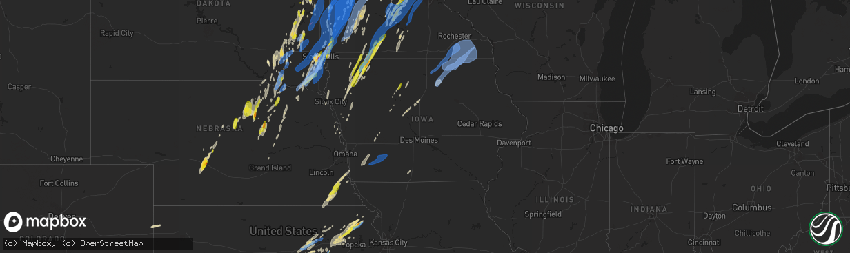 Hail map in Iowa on May 30, 2022