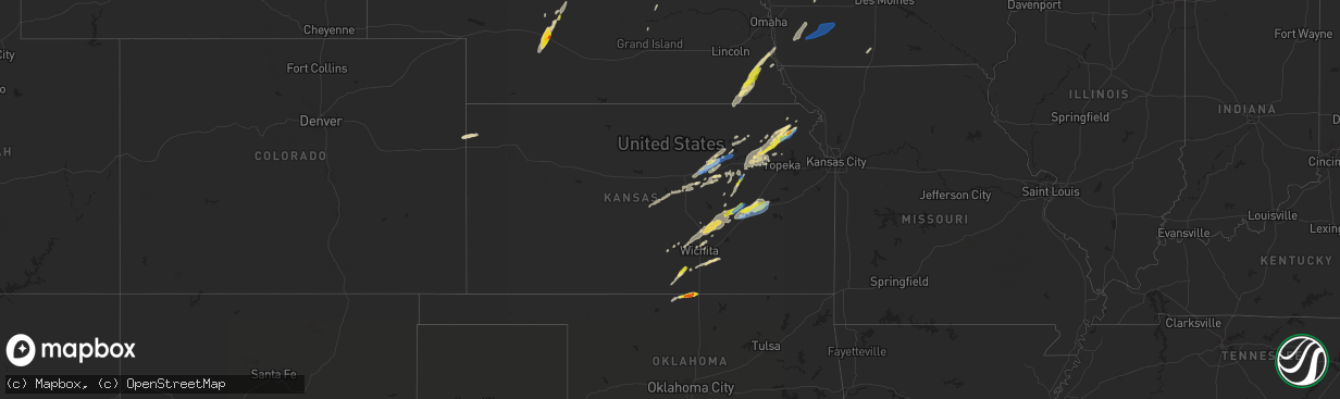 Hail map in Kansas on May 30, 2022