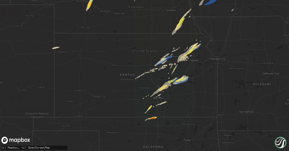 Hail map in Kansas on May 30, 2022
