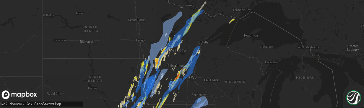 Hail map in Minnesota on May 30, 2022