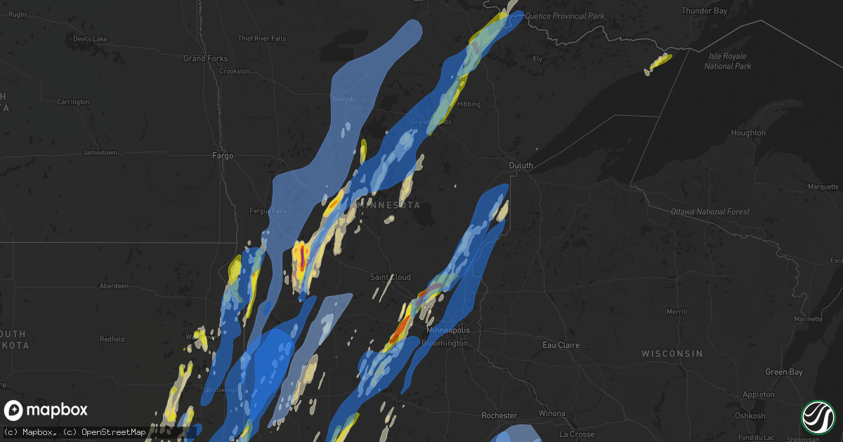 Hail map in Minnesota on May 30, 2022