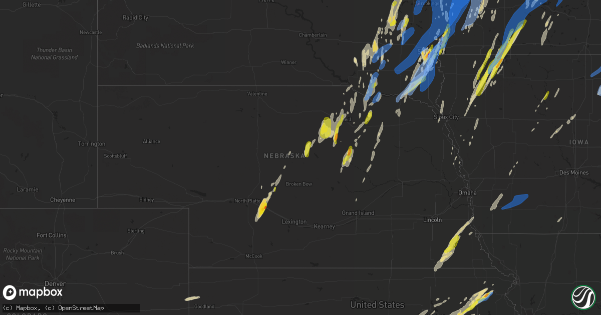 Hail map in Nebraska on May 30, 2022
