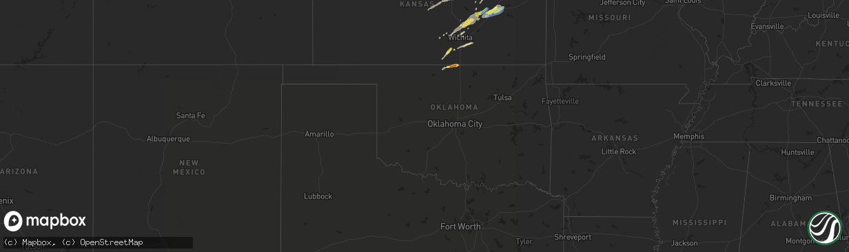 Hail map in Oklahoma on May 30, 2022