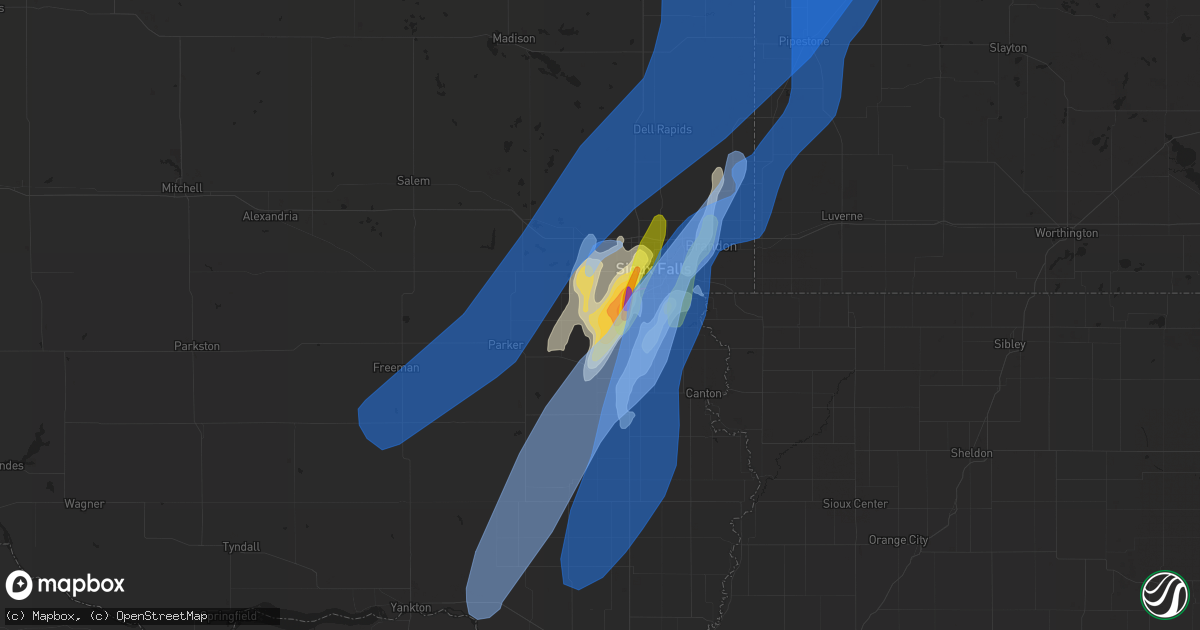Hail map in Tea, SD on May 30, 2022