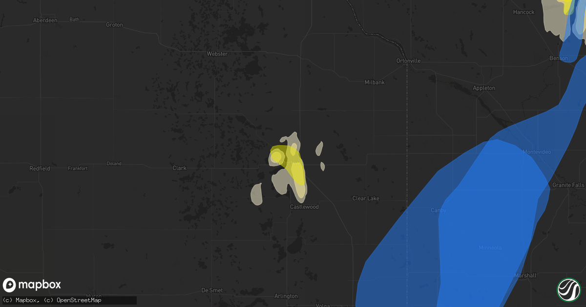 Hail map in Watertown, SD on May 30, 2022