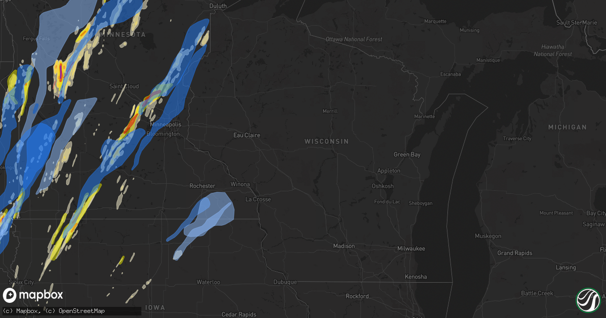 Hail map in Wisconsin on May 30, 2022