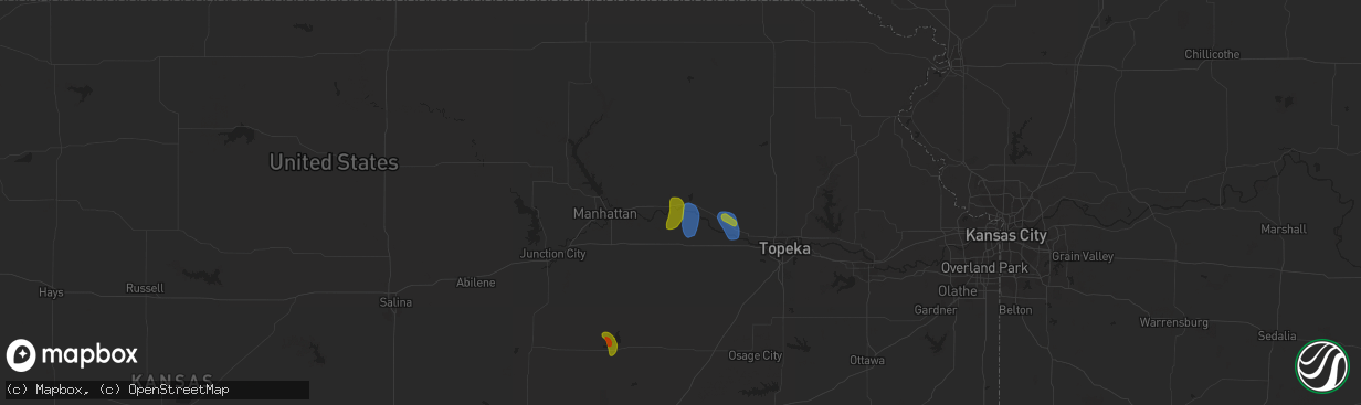 Hail map in Belvue, KS on May 30, 2023