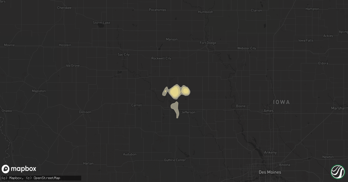 Hail map in Churdan, IA on May 30, 2023