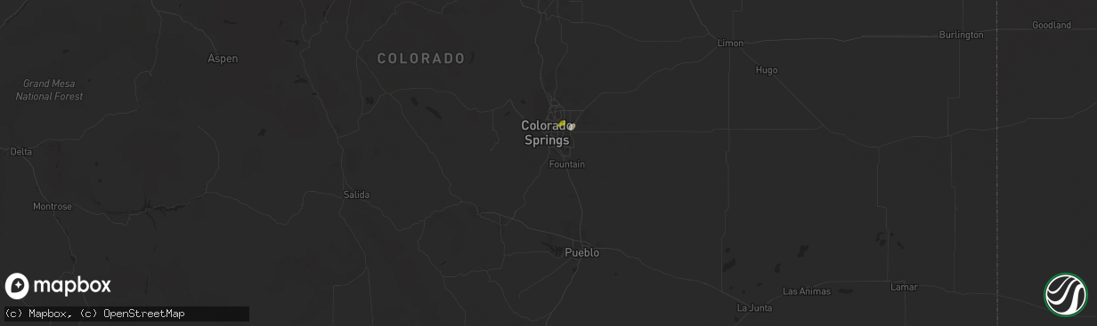 Hail map in Colorado Springs, CO on May 30, 2023
