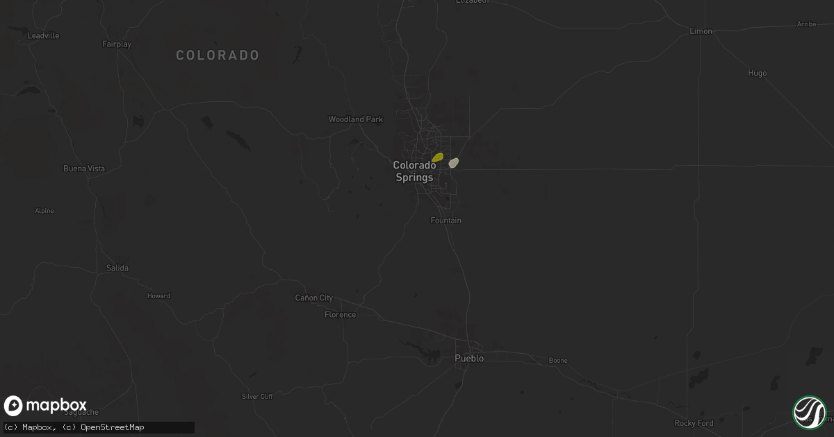 Hail map in Colorado Springs, CO on May 30, 2023