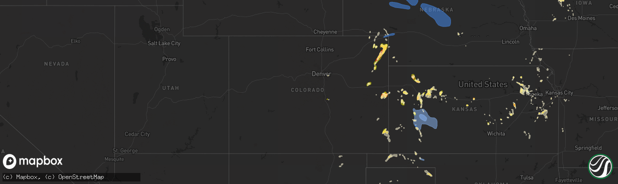 Hail map in Colorado on May 30, 2023