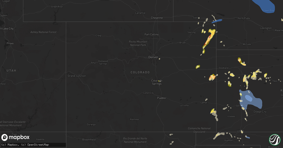 Hail map in Colorado on May 30, 2023