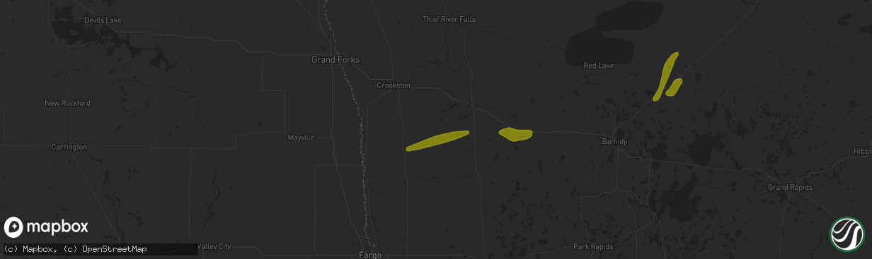 Hail map in Fertile, MN on May 30, 2023