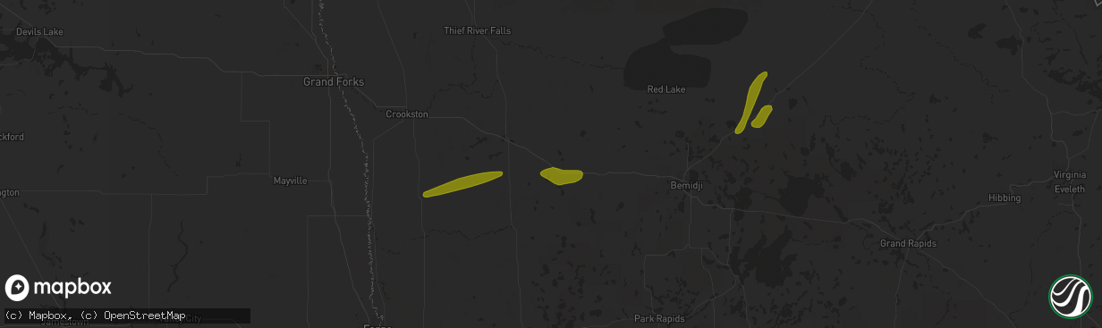 Hail map in Fosston, MN on May 30, 2023