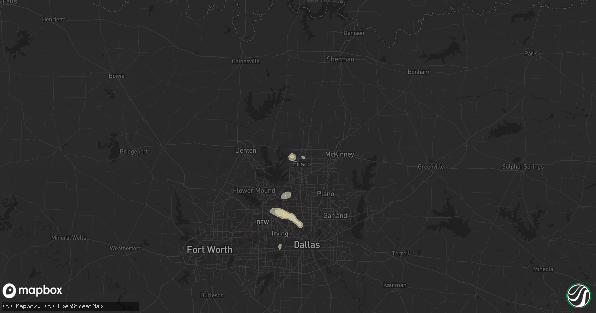 Hail map in Frisco, TX on May 30, 2023