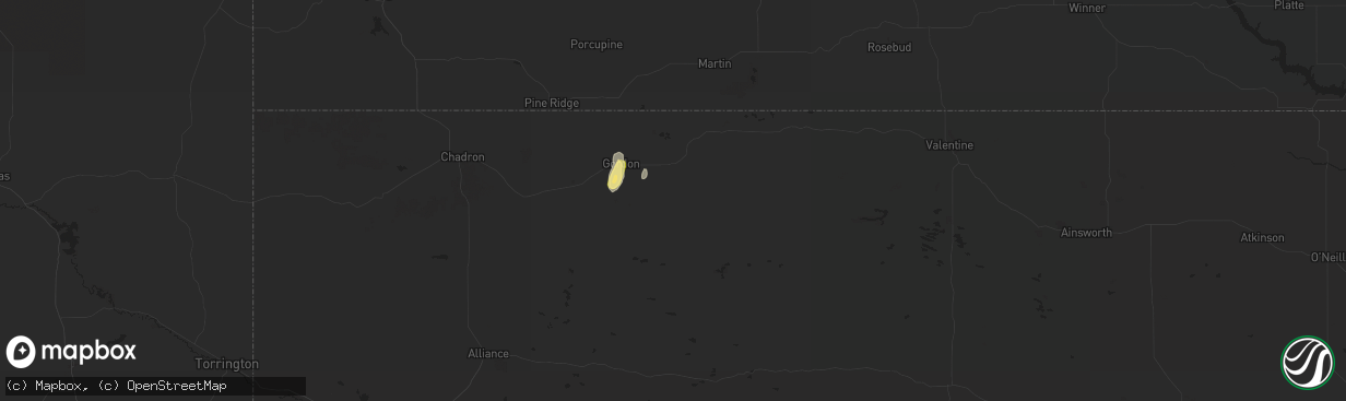 Hail map in Gordon, NE on May 30, 2023