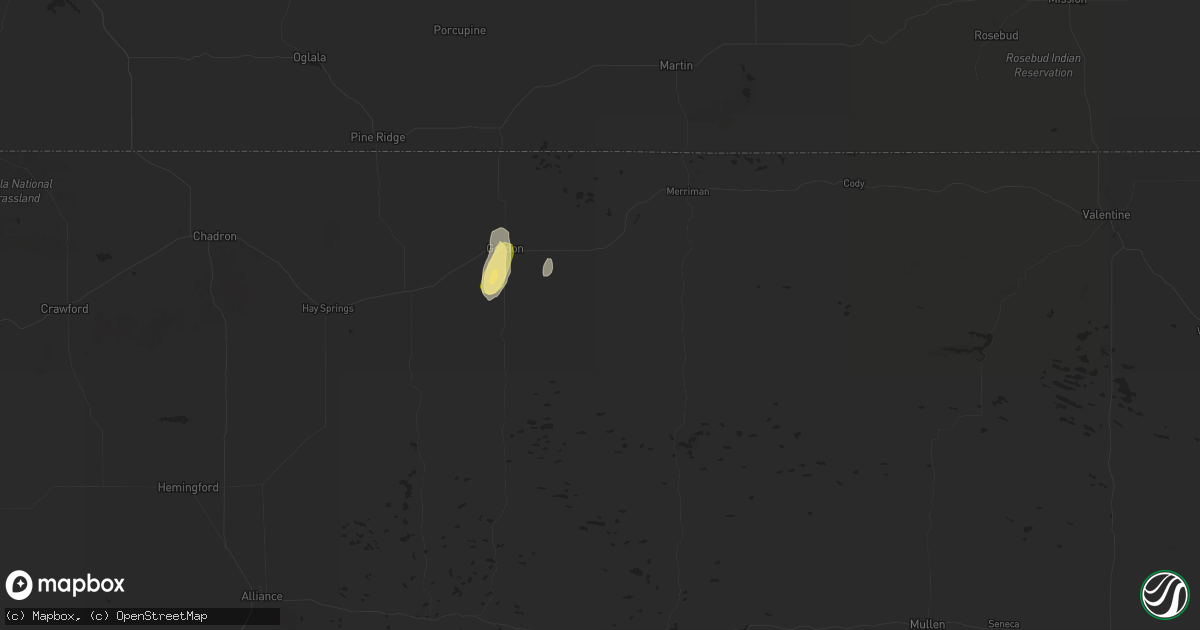 Hail map in Gordon, NE on May 30, 2023
