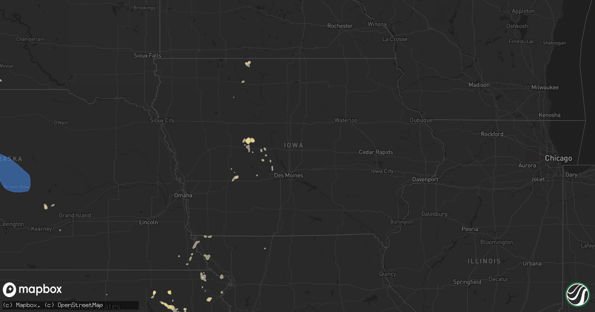Hail map in Iowa on May 30, 2023