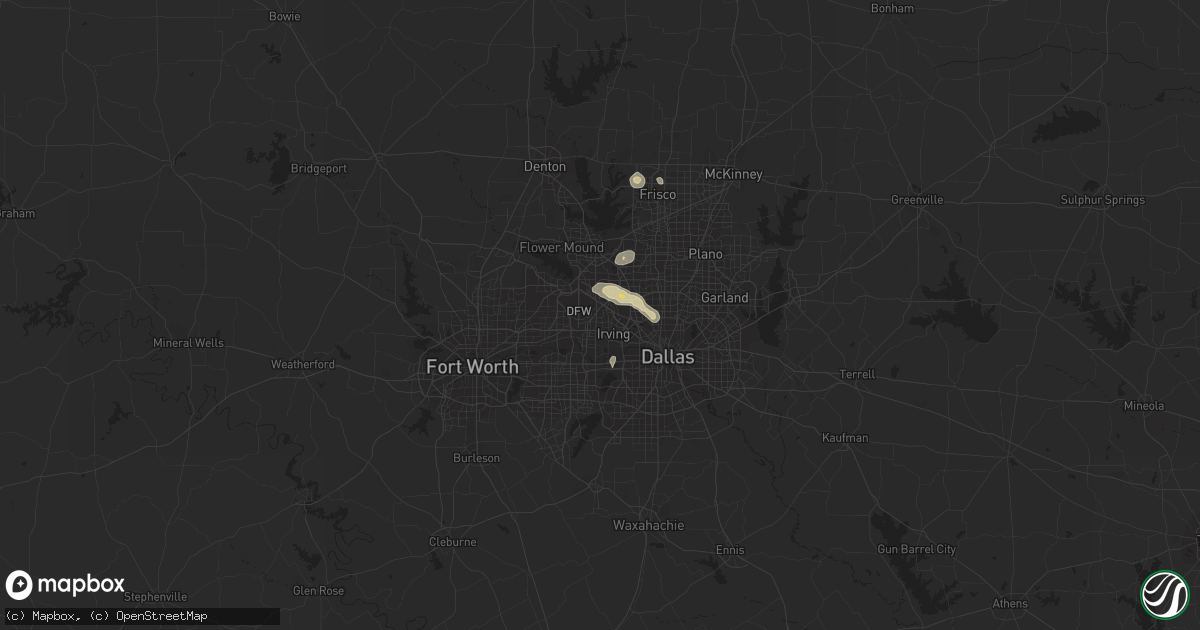 Hail map in Irving, TX on May 30, 2023