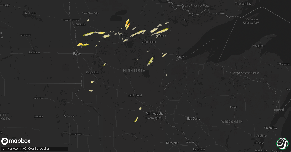 Hail map in Minnesota on May 30, 2023