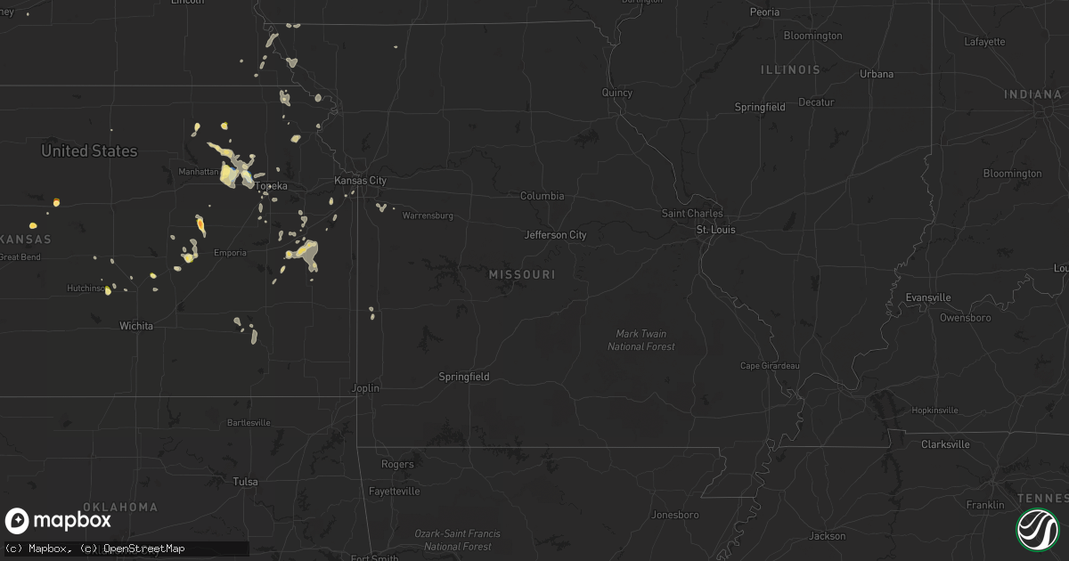 Hail map in Missouri on May 30, 2023